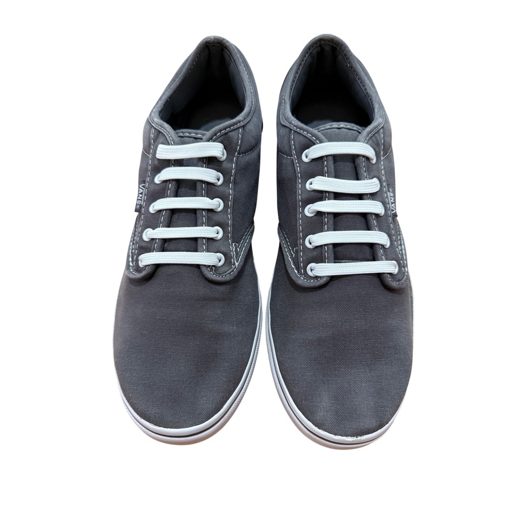 Vans Atwood Low Top Skate Shoes Sneakers Womens 9.5 Gray Canvas ~ Sanitized